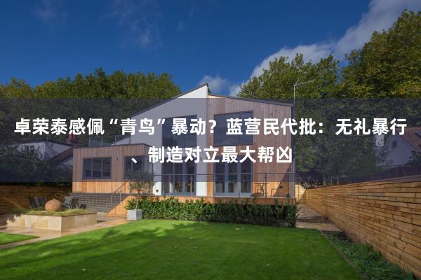 卓荣泰感佩“青鸟”暴动？蓝营民代批：无礼暴行、制造对立最大帮凶